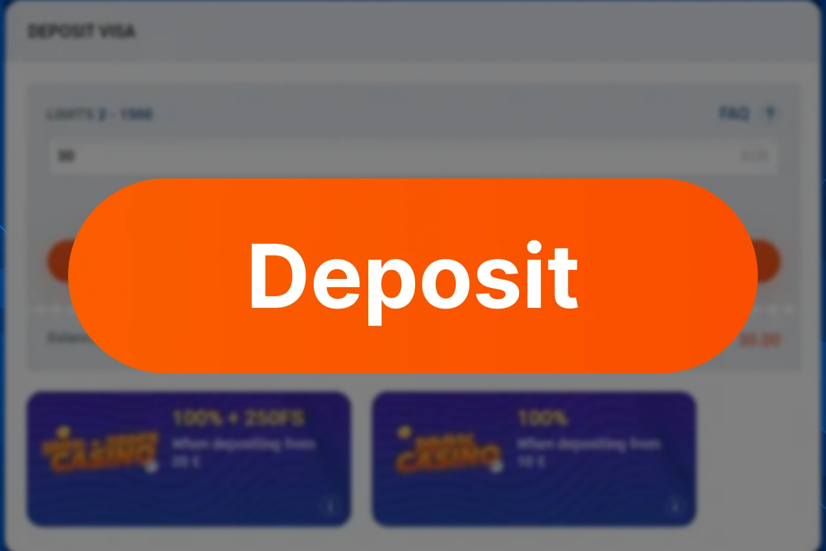Screenshot of deposit page on Mostbet website for making first deposit